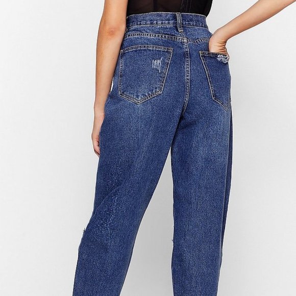 The Rockn Rev Size 8 Tapered Distressed Mom Jean - Picture 2 of 11